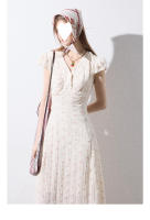 Vestido floral del sur de Francia, estilo de vacaciones de verano en el campo para mujer, mono de manga corta, falda larga con tirantes - details 1