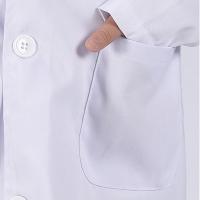 Abrigo de laboratorio blanco para niño y niña, uniforme de manga larga con bolsillos, ropa de trabajo para médico y enfermera, color blanco puro, verano y primavera - details 5