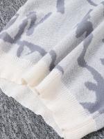 Nuevo Popular primavera otoño Graffiti Jacquard patrón suéter Casual cuello redondo contraste Color tejido jersey de los hombres - details 20