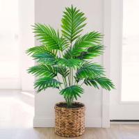 Árbol artificial de 68-125 cm (41,33 pulgadas), planta falsa tropical, ramas de hojas de palma de plástico verde, adecuado para el jardín del hogar - details 7