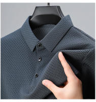Camiseta Polo de Sedosa de Seda de Hielo de Flor de Hueso Manga Corta, Sin Aros, Resistente a Arrugas, Nueva Moda de Verano - details 5