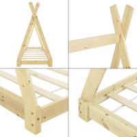 Cama para niños pequeños Cama Infantil 160 x 80cm Estructura Tipi de Madera Pino Color Pino Natural - details 55