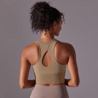Tops para mujer, Top moldeador de punto de Color sólido, ropa de Yoga recortada en la espalda, deportes, correr, camiseta sin mangas - details 30