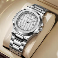 Nuevo Reloj con banda de acero y calendario luminoso de cuarzo para hombre con diseño de loro - details 3