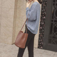 Bolso de hombro Vintage de gran capacidad para mujer, bolso cruzado informal de cuero PU, Color sólido, bolso de compras con asas - details 17