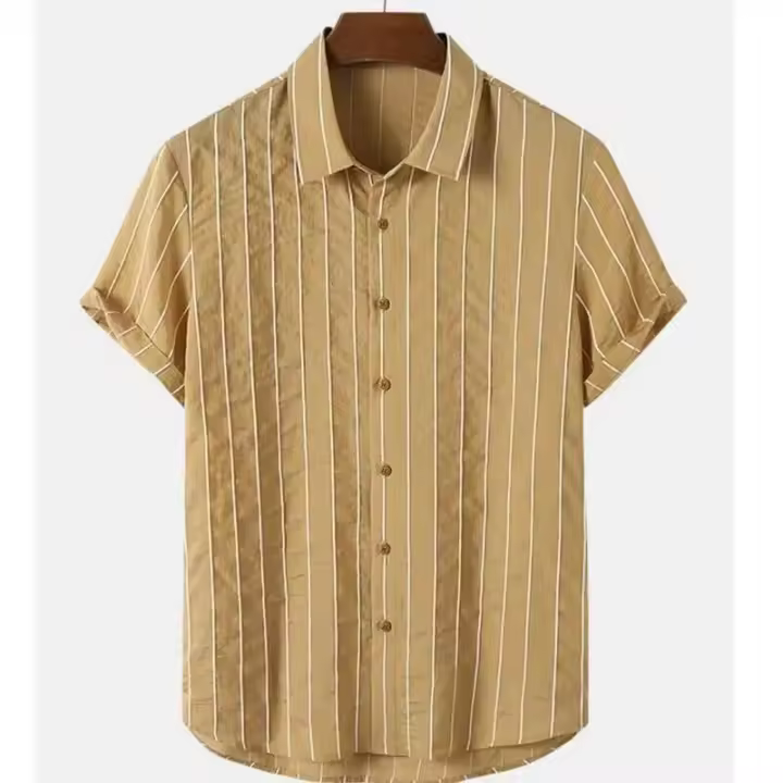 Moda a rayas para hombre 3d, estilo festivo, manga corta, camisa extragrande, ropa informal para playa, calle, suéter de fiesta - 1