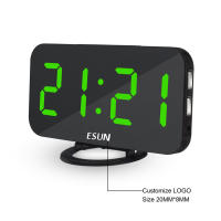 Despertador y base de carga 2 en 1, reloj Digital, puede cargar el teléfono, pantalla LED, espejo, Snooze - details 33