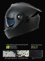 Motocicleta de doble lente con visera solar interna, ajustable para todos, con casco de cara completo montado - details 0