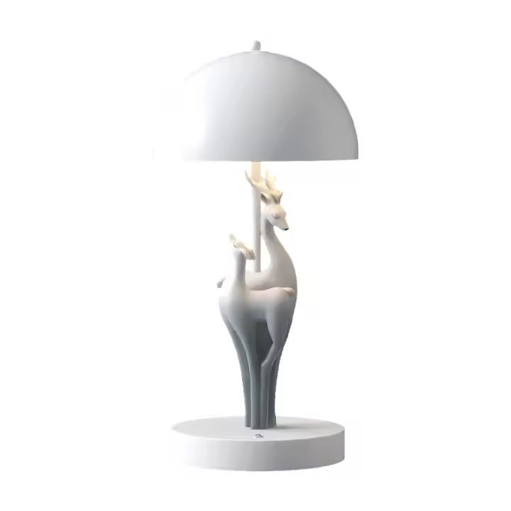 Lámpara de mesa de ciervo de lujo ligero, lámpara nocturna en la cabecera de la cama, decoración del hogar del dormitorio - 1
