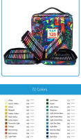 Lápices de aceite de 72 colores en caja de viaje con cremallera para dibujo rudimentario ideal para principiantes y niños - details 3