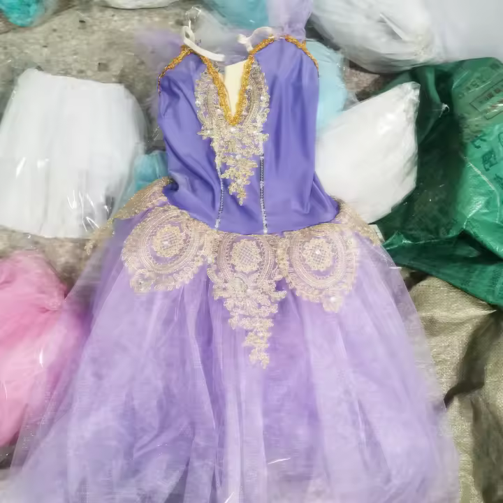 Falda de tutú de Ballet azul para mujer, vestido romántico largo para niña, ropa de actuación, faldas de danza del vientre de cisne - 1