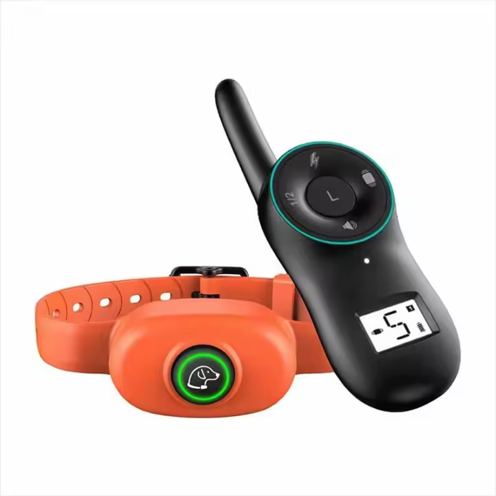 Collar de entrenamiento de descarga eléctrica para perros, dispositivo antiladridos con control remoto para mascotas, impermeable y a prueba de golpes, recargable, 400 m - 1