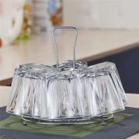 Estante de almacenamiento de tazas de vidrio y Metal para taza de agua, organizador de secado y drenaje, soporte útil para cocina y hogar - details 0
