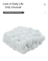 Cojín de felpa suave para sala de estar, almohada de sofá de Color sólido, cuadrada, tejida a mano, para el hogar - details 9