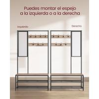Perchero Zapatero Recibidor con Ganchos, Espejo, Banco y Estantes 35 x 98 x 180 cm - details 21