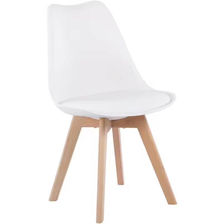 Sillas de Comedor Nórdicas Paquete de 4 Diseño Ergonómico con Cojín y Resalto Madera de Haya - 1