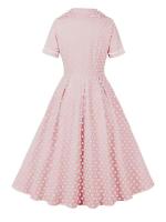 Vestido Largo de Verano con Estampado de Puntos Cuerda Alta, Cuello Dobladillo, Botones de Front - details 8