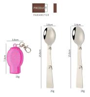 Cucharas pequeñas ligeras de bolsillo de acero inoxidable plegables VIE para exteriores, tenedores, herramientas de picnic para acampar, villas - details 3