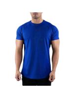 Camiseta lisa de gimnasio para hombre, ropa deportiva de verano, Camiseta de manga corta con cuello redondo, camiseta ajustada de algodón, camisetas de entrenamiento para culturismo - details 4