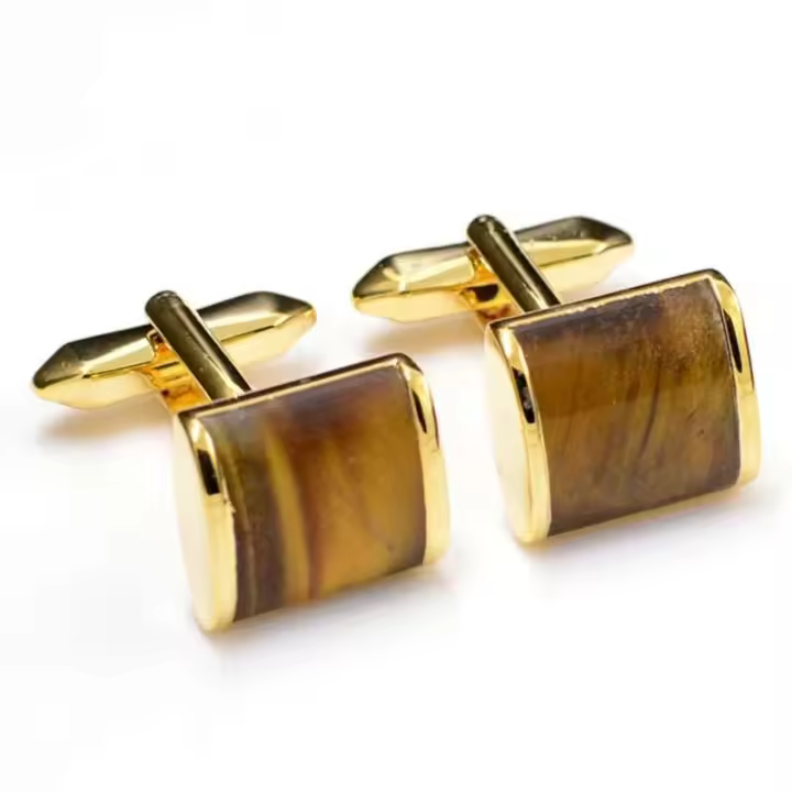 Pendientes de Tigre Ojo de Plata Diseño de Fiesta de Negocios para Hombres - 1