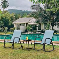 Patio, Resistente a la Intemperie, Ligero, Sillón Relax para Interior, Exterior(Azul, 3PC) - details 1
