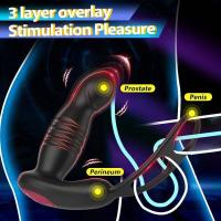 Empaque privado SEXY Vibrador Anal Telescópico Masajeador de Próstata Doble Anillo Juguetes Sexuales Hombres Gay Plug Anal Bluetooth APP Vibrador para Adultos - details 3
