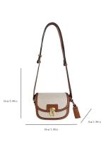 Nuevo Bolso bandolera de un hombro Retro de lona con Panel de contraste de estilo pequeño - details 0