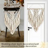Tapiz colgante de pared de macramé, decoración de algodón, Bohemia, tejido a mano, estilo nórdico, sala de estar, decoración artística para el hogar, hermosos regalos - details 3
