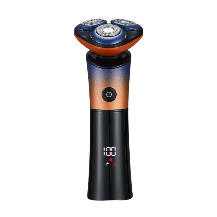 Electric Shaver Floating Magnetic Suction 3 Cutters Waterproof Trimmer USB Rechargeable Razor Digital Display - 1