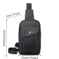 Bolso de pecho Simple de gran capacidad para hombre, riñonera informal impermeable para hombre, bolso multifuncional para teléfono móvil de estilo coreano para niños - details 0