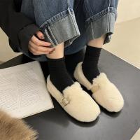 Mocasines planos de piel para mujer, zapatos cortos de felpa, cálidos, de algodón, informales, para caminar, de diseñador, nueva tendencia, Invierno - details 16
