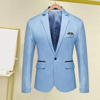 Chaqueta de Traje Elegante para Hombres Estilo de Negocios Formal Ajuste Delgado Botón Único - details 2