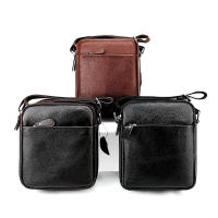 Bolso bandolera suave de piel de becerro auténtica para hombre informal - details 14