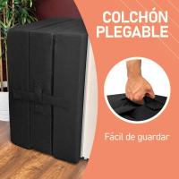 Colchón Plegable para Invitados con Cierre y Asa, Espuma de Gran Densidad y Funda en Tejido Transpirable Gris Oscuro, 90 x 190 - details 2