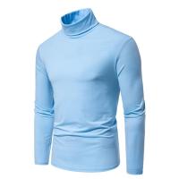 Camiseta de manga larga con cuello medio alto para hombre, Jersey informal de Color sólido, ropa interior - details 59