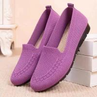 Zapatos planos de punto para mujer, Zapatillas de oficina, deportivas, formales, cómodos, de diseño - details 6