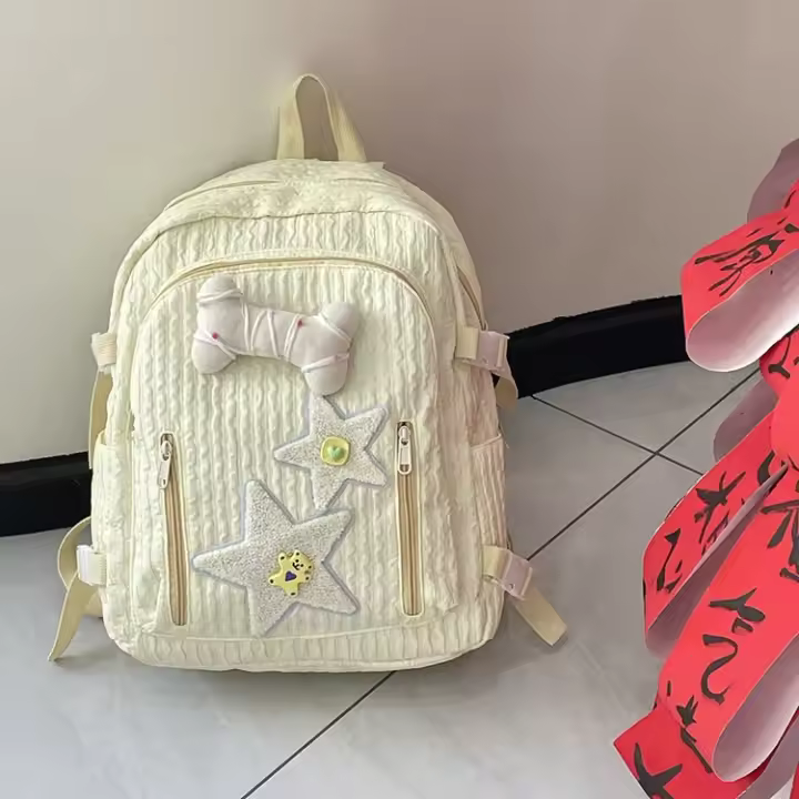 Chica, diseño, estudiante, estrella, mochila escolar, hueso, gran capacidad, mochila, mochila, linda - 1