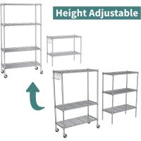 Estantería de Alambre de 6 Niveles con Ruedas Altura Ajustable, Resistente, Ideal para Baño, Cocina, Garaje, Dormitorio Color Plateado - details 5