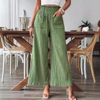 Pantalones de pierna recta informales de color liso para mujer - details 2