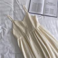 Vestido elegante de encaje ahuecado con silueta interior de línea A, vestido sin tirantes, diseño de cintura alta, falda larga sin mangas - details 13
