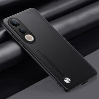 Funda de lujo de cuero PU para Vivo V50 Lite Cubierta trasera de silicona mate, protección total contra golpes - details 11