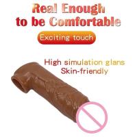 Empaque privado, funda extensora de silicona reutilizable y sexy para agrandar el pene, juguete sexual para adultos para hombres, herramientas sexuales. - details 5
