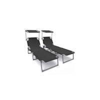 Juego de Tumbonas Plegables con Parasol Tumbona Playera Reclinable con 4 Posiciones - details 7