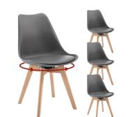 4 unids/set sillas de comedor giratorias modernas sillas tapizadas sillas de comedor de cuero sintético de madera maciza para cocina sala de estar - details 4
