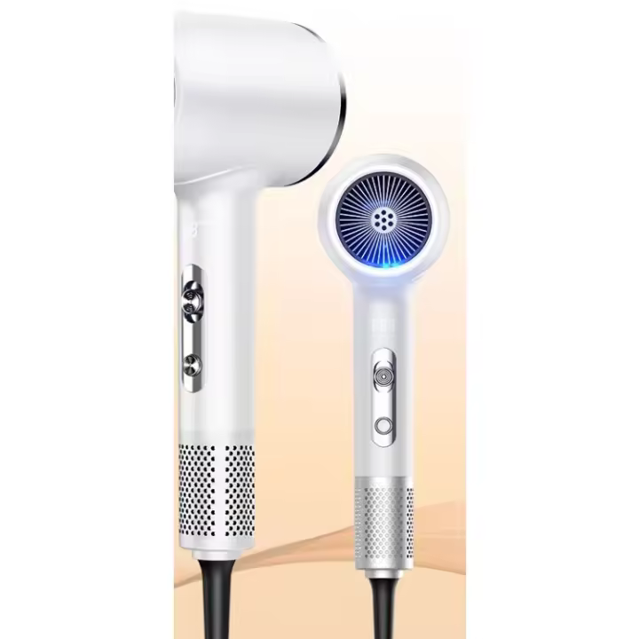 Secador de Cabello de Alta Potencia y Secado Rápido Luz Roja y Azul Enchufe EU/UK - 1