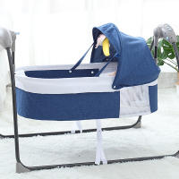 Cuna mecedora portátil para recién nacido, cuna automática, color rosa, azul y gris - details 6