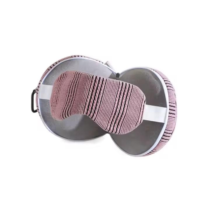 Almohadas portátiles 2 en 1 para el cuello, almohada para siesta en forma de U que bloquea la luz, plegable con máscara para los ojos, almohada de viaje, viaje de negocios - 1