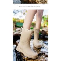 Botas de Lluvia de Moda Medios de la Pantorrilla Zapatos Impermeables de Alta Calidad para Señoras - details 21