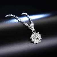 Collar de moissanita de Color D de 0,5 quilates auténtico para mujer, collar de plata de ley S925 con forma de copo de nieve y sol, joyería, regalo exquisito - details 3