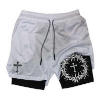 Pantalones de Entrenamiento de Correr 2-en-1 para Hombres Pocket para Teléfono, Toalla, Tres Piezas de Moda Deportiva - details 14
